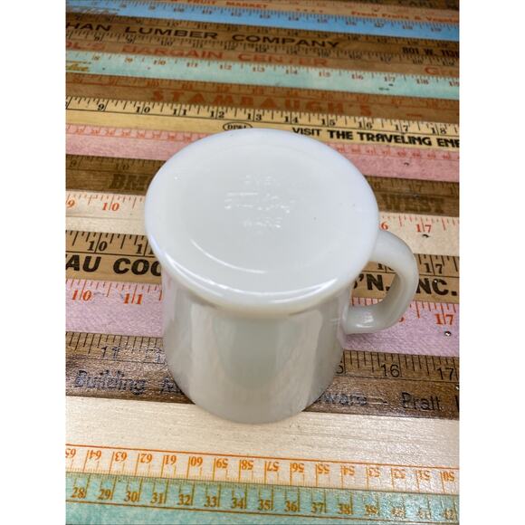 Fire King Ivory D Handle Flat Bottom Coffee Mug White Lot Of 2 Mismatched - Picture 6 of 12